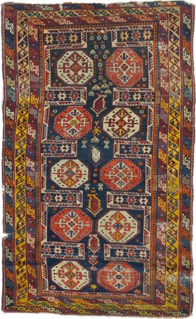 Antique Kuba Rug 3 9 x 6 3 