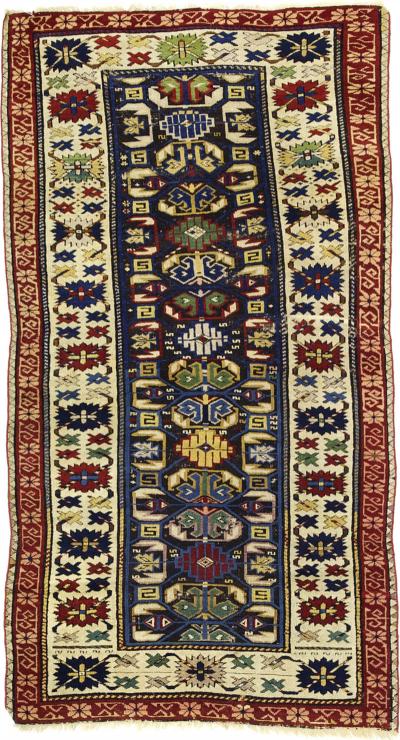 Antique Kuba Zehour Rug 2 11 x 5 5 