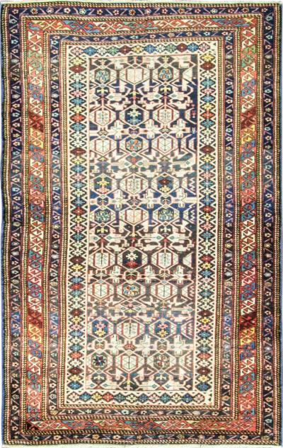 Antique Kuba or Quba Caucasian Rug 34 x 64 