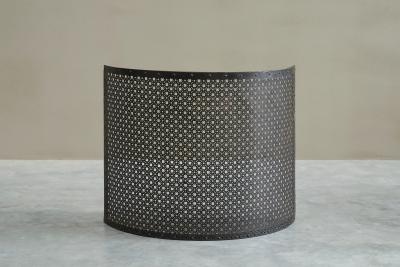 Antique Large Demi Lune Fire Screen in Wrought Iron 19th Century