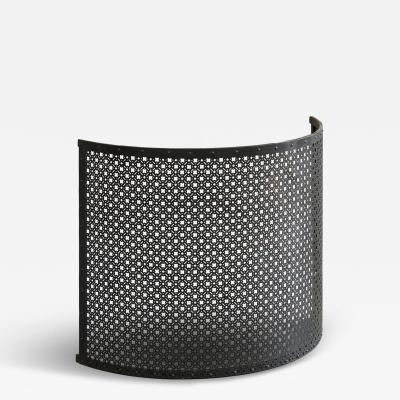 Antique Large Demi Lune Fire Screen in Wrought Iron 19th Century