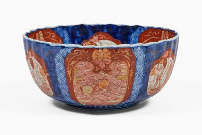 Antique Large Japanese Imari Porcelain Punch Bowl