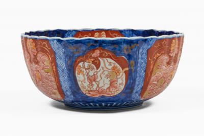 Antique Large Japanese Imari Porcelain Punch Bowl