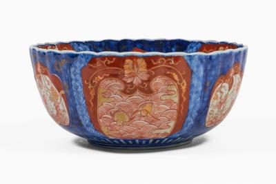 Antique Large Japanese Imari Porcelain Punch Bowl