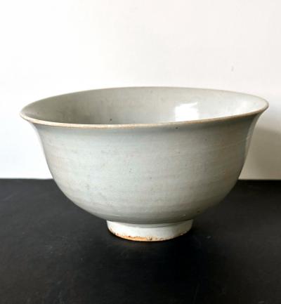 Antique Large Korean Ceramic White Bowl Joseon Dynasty