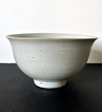 Antique Large Korean Ceramic White Bowl Joseon Dynasty