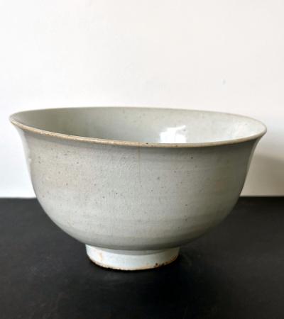 Antique Large Korean Ceramic White Bowl Joseon Dynasty