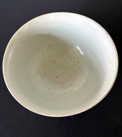 Antique Large Korean Ceramic White Bowl Joseon Dynasty