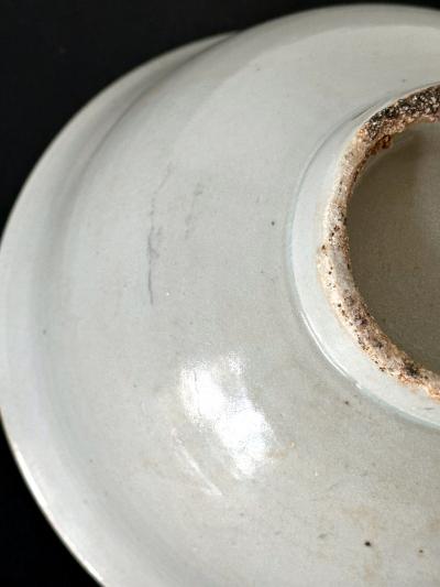 Antique Large Korean Ceramic White Bowl Joseon Dynasty