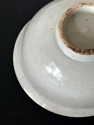 Antique Large Korean Ceramic White Bowl Joseon Dynasty