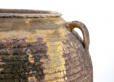 Antique Large Spanish Terracotta Olive Jar With 3 Handles