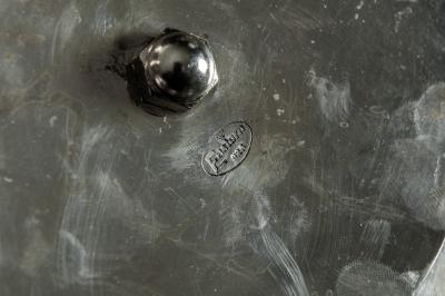 Antique Large Sterling Silver Trefoil Form Three Bottles Decanters