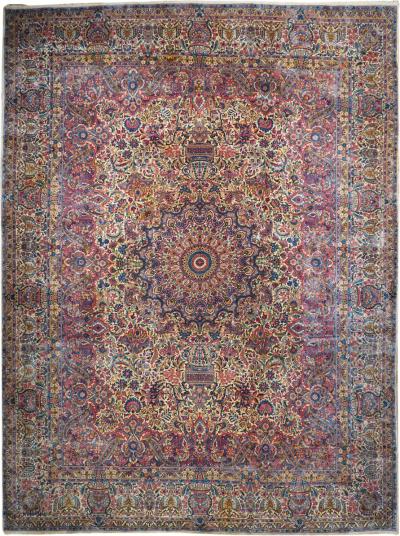 Antique Lavar Kerman Rug 11 7 x 15 6 
