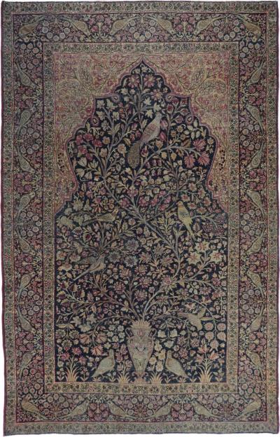 Antique Lavar Kerman Rug 49 x 75