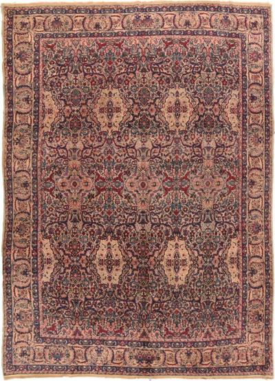 Antique Lavar Kerman Rug 8 11 x 11 11 
