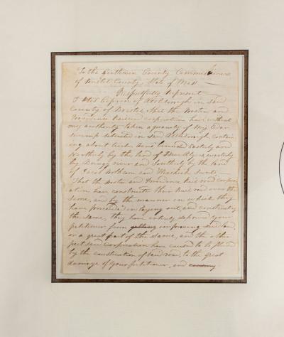 Antique Letters with Central Oval Portrait in a Wooden Frame