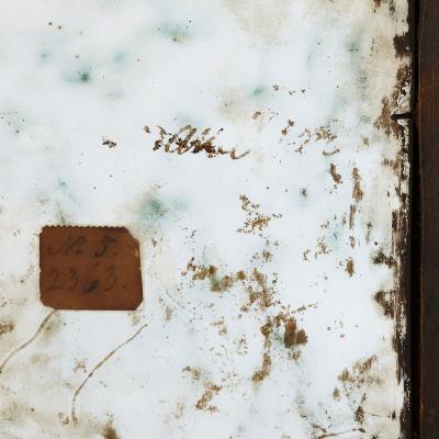 Antique Limoges enamel portrait of woman and lap dog