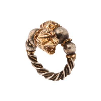 Antique Lion Headed Gold and Silver