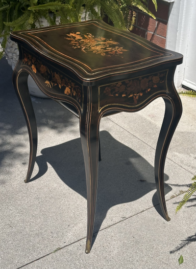 Antique Louis Philippe Ebony Inlaid Vanity Dressing Table