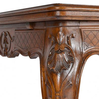 Antique Louis XIV Oak Dining Kitchen Library Table