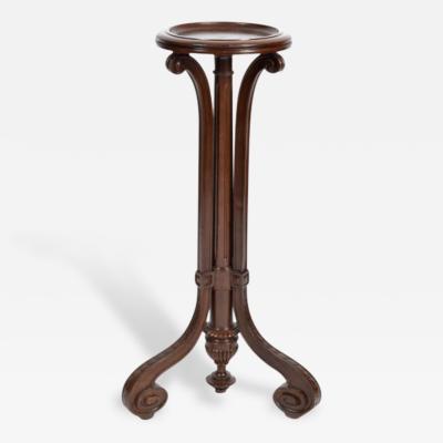 Antique Louis XIV Walnut Pedestal Plant Stand 19th Century France