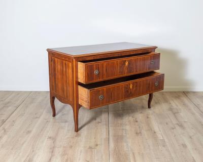 Antique Louis XV Chest Of Drawers with Marquetry Italy 18th