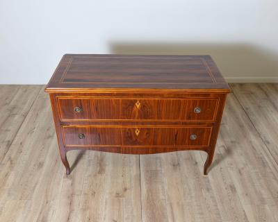 Antique Louis XV Chest Of Drawers with Marquetry Italy 18th