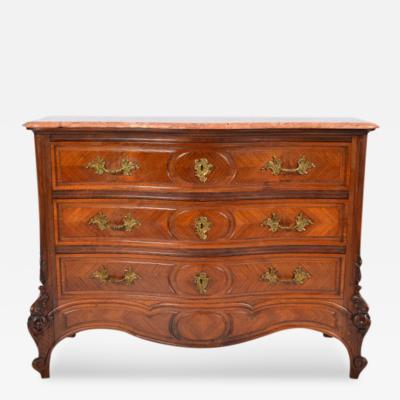 Antique Louis XV French Provincial Walnut Chest Commode