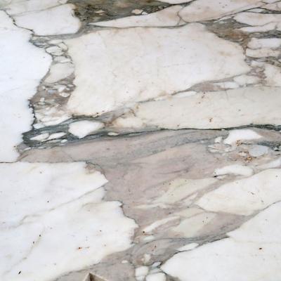 Antique Louis XV Oak Marble Top Sideboard Buffet Cabinet