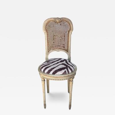 Antique Louis XV Style Cane Back Ballroom Chair W Scalamandre Zebra