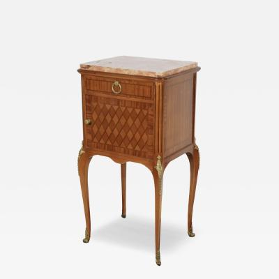 Antique Louis XV Style Parquetry Nightstand End Table Alexandre Hugnet Paris