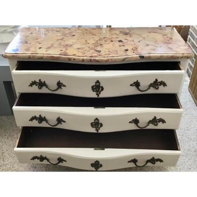 Antique Louis XVI Style Bronze Mounted Lacquered Commode Chest of Drawers