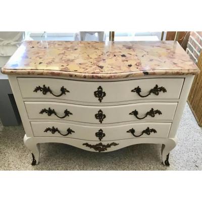 Antique Louis XVI Style Bronze Mounted Lacquered Commode Chest of Drawers