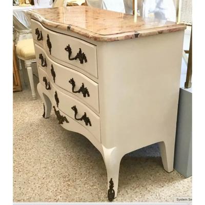 Antique Louis XVI Style Bronze Mounted Lacquered Commode Chest of Drawers