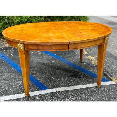 Antique Louis XVI Style Burlwood Dining Table