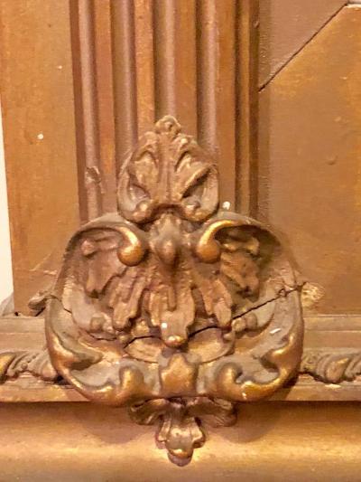 Antique Louis XVI Style Carved Gilt Wood over the Mantel or Console Mirror