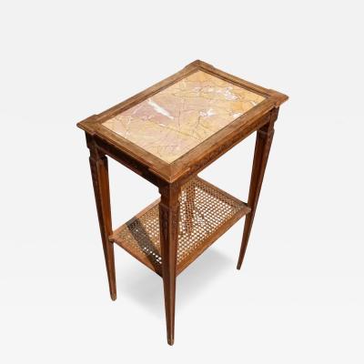 Antique Louis XVI Style Side Table W Sienna Marble Top