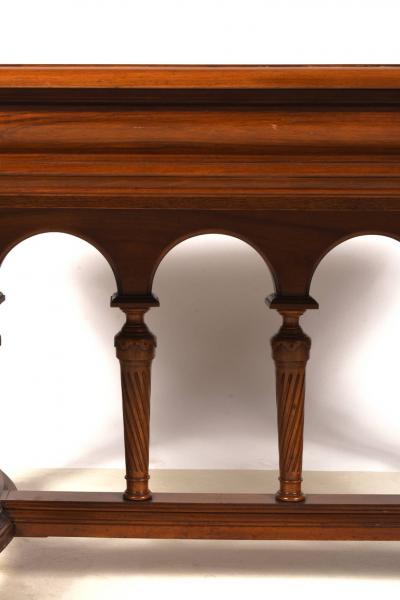 Antique Louis XVI Style Walnut Ebony Dinning Library Table France 19th C