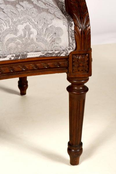 Antique Louis XVI Walnut Settee France 19th C