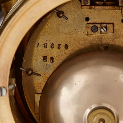 Antique Louis XVI style marble gilt and patinated bronze clock set