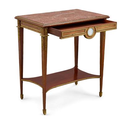 Antique Louis XVI style ormolu and jasperware mounted side table