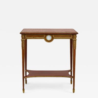 Antique Louis XVI style ormolu and jasperware mounted side table