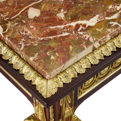 Antique Louis XVI style ormolu marble and wood centre table