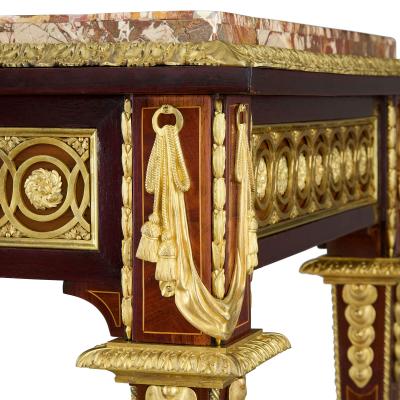 Antique Louis XVI style ormolu marble and wood centre table