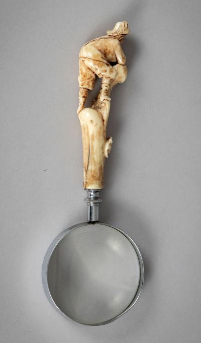 Antique Magnifying Glass with Figural Handle