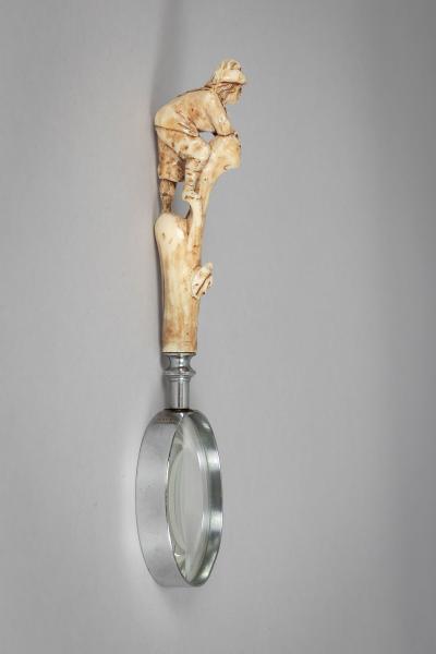 Antique Magnifying Glass with Figural Handle