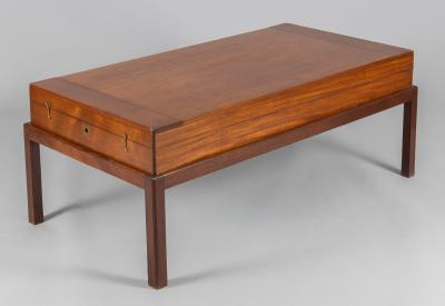 Antique Mahogany Bagatelle Game Box Coffee Table