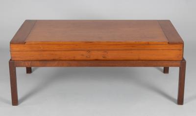 Antique Mahogany Bagatelle Game Box Coffee Table
