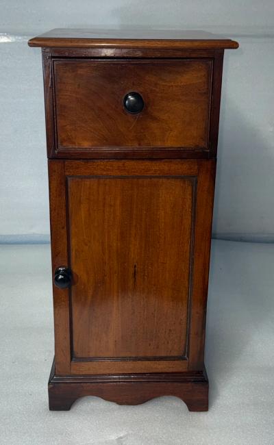 Antique Mahogany Bedside Cabinet with Drawer 19th Century