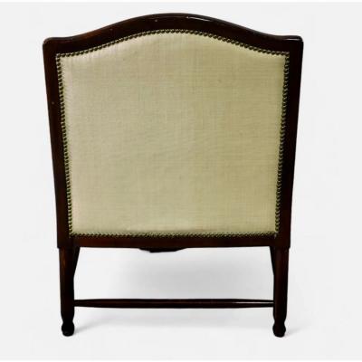 Antique Mahogany Club Chair W Clarence House Blue Cheetah Velvet